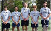 Five seniors on the Susquehanna Valley High School boys tennis team on senior night.