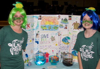 two girls at science fair