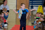 Student walks fashion show runway