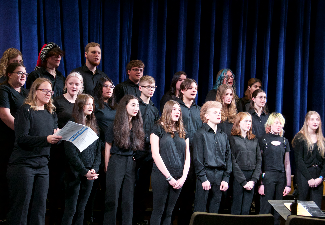 choir sings during winter concert