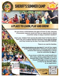 New York State Sheriff's Summer Camp information flyer