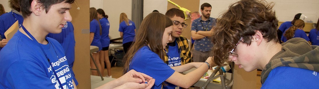 high school students at engineering day