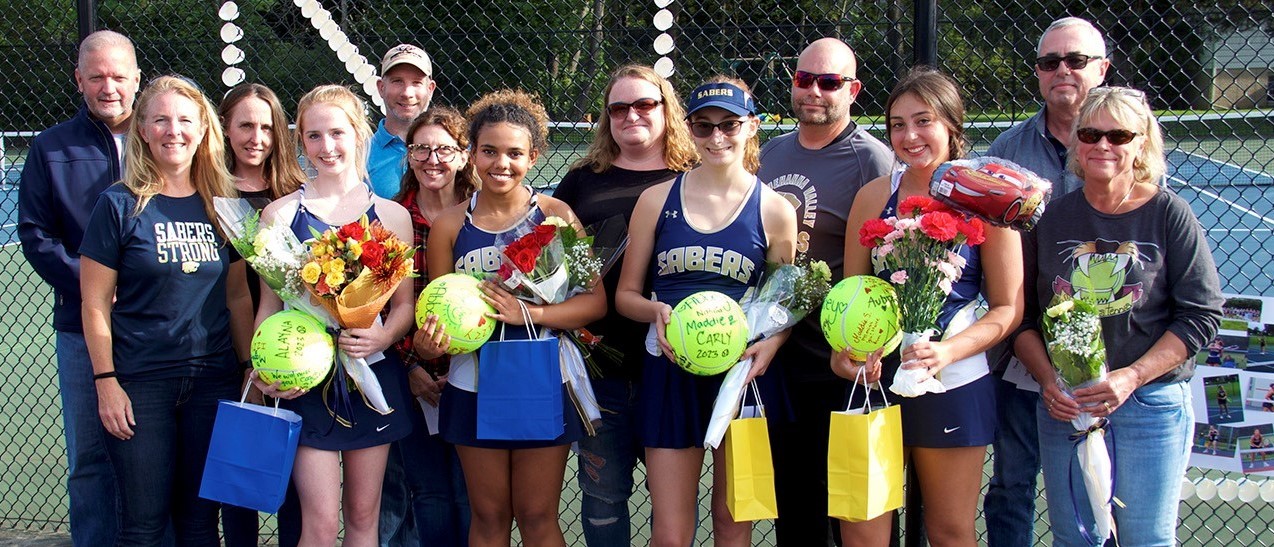 Senior Night girls tennis group photo