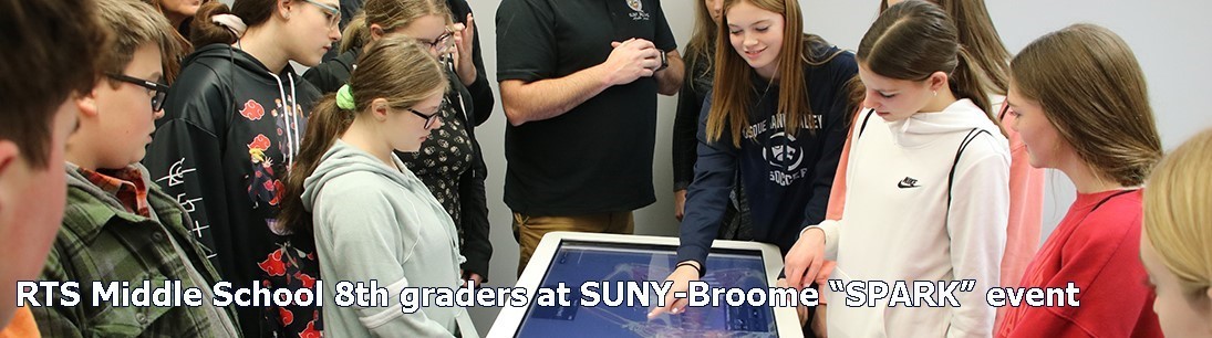 RTS Middle School 8th graders at SPARK event at SUNY-Broome