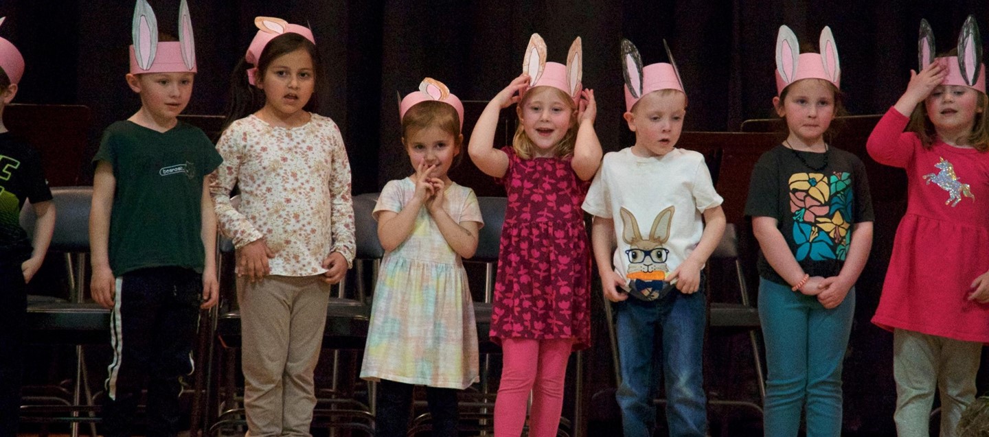 Group of students in Brookside poetry recitation