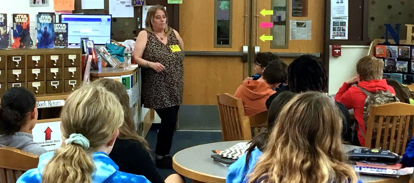 Missy Chapman in its library